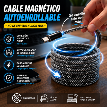 Cable Magnético 100W Carga Rápida con Display LED