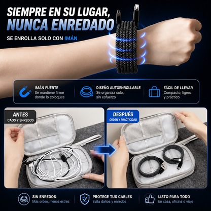 Cable Magnético 100W Carga Rápida con Display LED