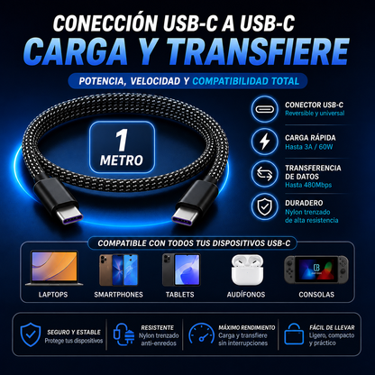 Cable Magnético 100W Carga Rápida con Display LED