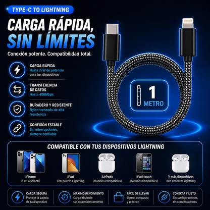 Cable Magnético 100W Carga Rápida con Display LED