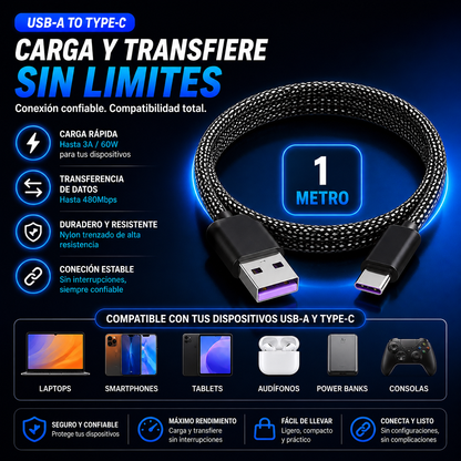 Cable Magnético 100W Carga Rápida con Display LED